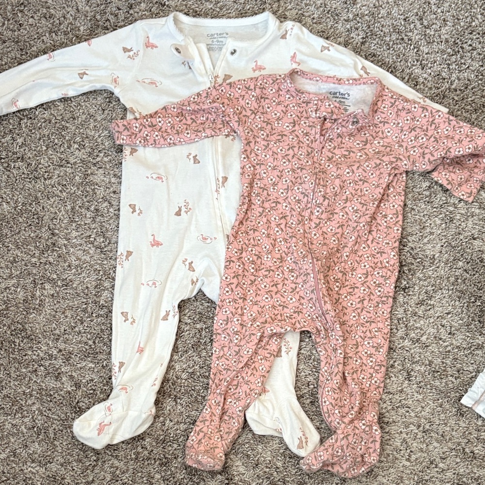 Carter's Floral Pink and White sleeper